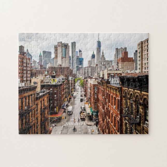 Quebra-cabeça Horizonte de Manhattan Nova York. (Horizontal)