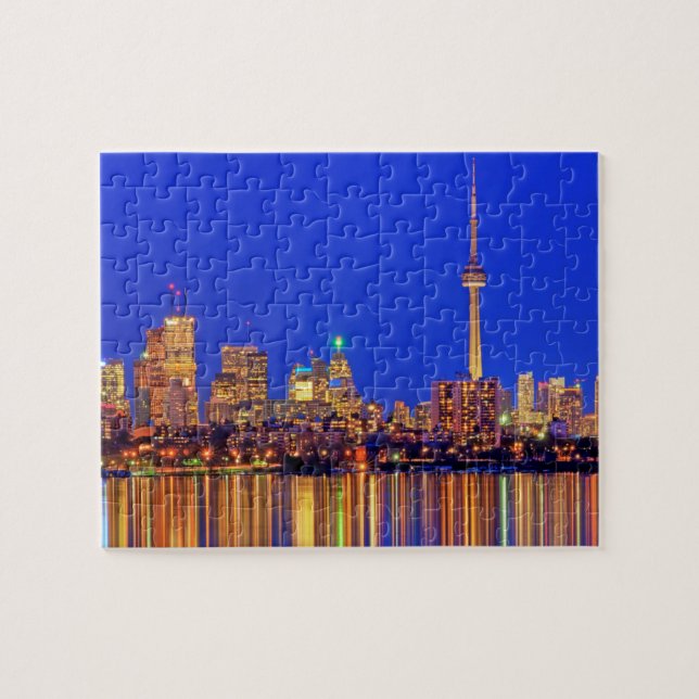 Quebra-cabeça Horizonte de Toronto à noite (Horizontal)