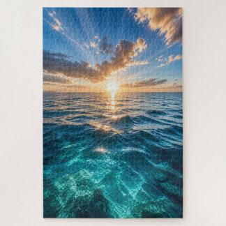 Quebra-cabeça Horizonte Dourado Puzzle Oceano