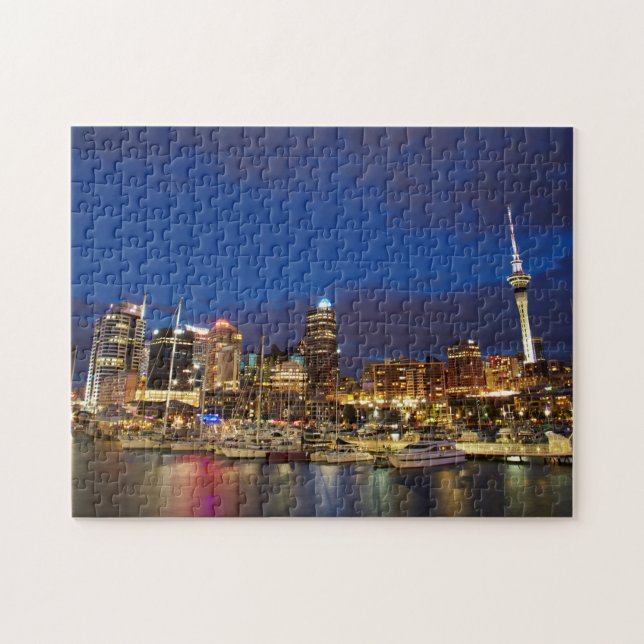 Quebra-cabeça Horizonte noturno de Auckland (Horizontal)