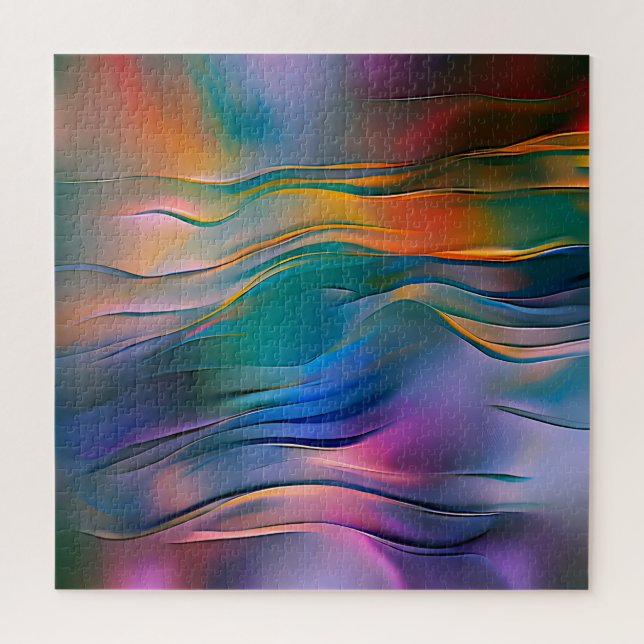 Quebra-cabeça "Horizontes Fluidos" Arte Abstrato Contemporânea (Vertical)