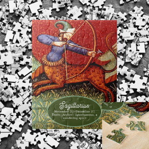 Quebra-cabeça Horóscopo Sagitário Zodiac Medieval Vintage SM
