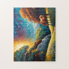 Quebra-cabeça Horse and Flowers in a colorful meadow