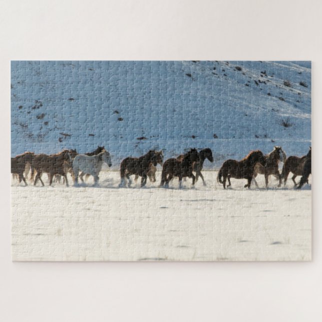 Quebra-cabeça Horse Drive in Winter on Hideout Ranch (Horizontal)