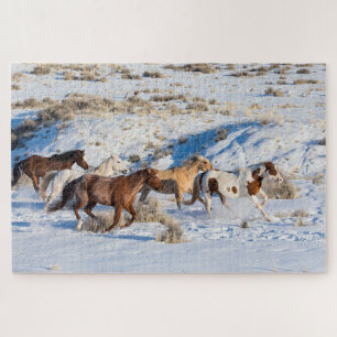 Quebra-cabeça Horse Drive in Winter on Hideout Ranch