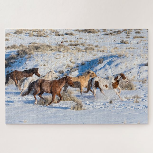 Quebra-cabeça Horse Drive in Winter on Hideout Ranch (Horizontal)