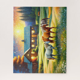 Quebra-cabeça Horse on Farm Wildflower Meadow