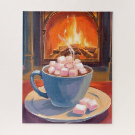 Quebra-cabeça Hot Cocoa Winter Fireplace