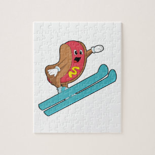 Quebra-cabeça Hotdog como saltador de Esqui com Ski.PNG