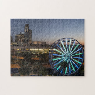 Quebra-cabeça Houston Skyline Luzes Noturnas Foto Ferris Wheel