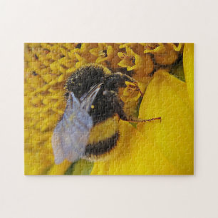Quebra-cabeça Hummel auf Sonnenblumenblüte