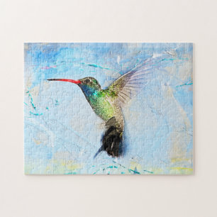 Quebra-cabeça Hummingbird azul esverdeado bonito