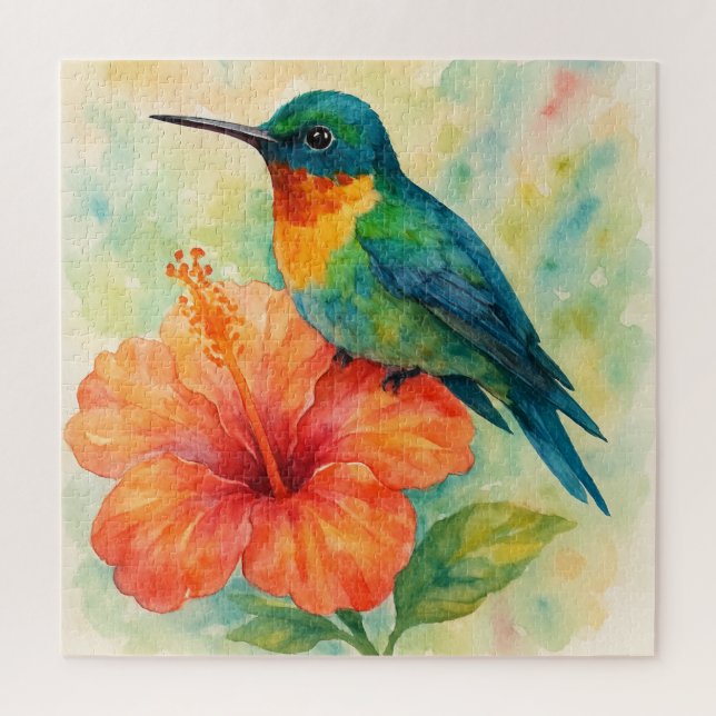 Quebra-cabeça Hummingbird em Hibiscus (Vertical)