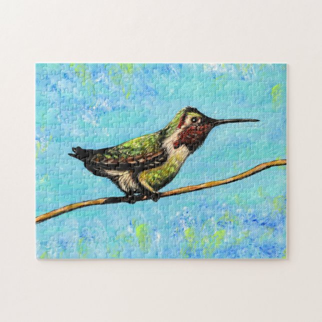 Quebra-cabeça Hummingbird Pronto para Pintura Voadora (Horizontal)