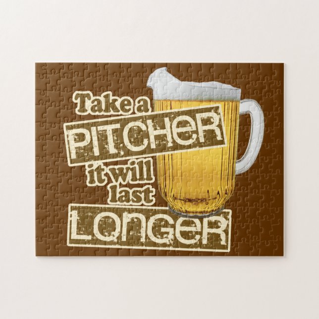 Quebra-cabeça Humor engraçado do bebendo da cerveja (Horizontal)