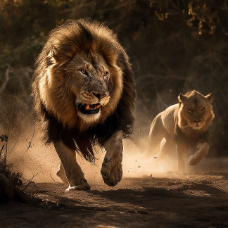 Quebra-cabeça Hunting Partners Lion e Lioness Jigsee Quebra-cabe