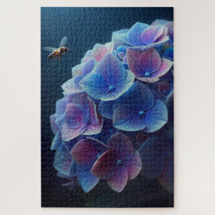Quebra-cabeça Hydrangeas Floral Purple e Blue