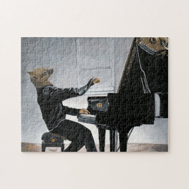 Quebra-cabeça Hyena Piano Music Player Fantasy Art Medium Quebra (Horizontal)