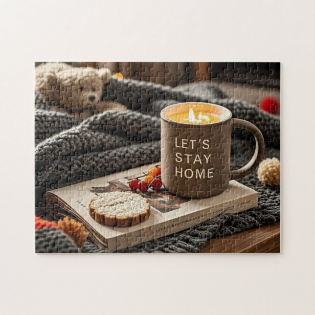 Quebra-cabeça Hygge Cozy Night Celebre noites confortáveis (Horizontal)