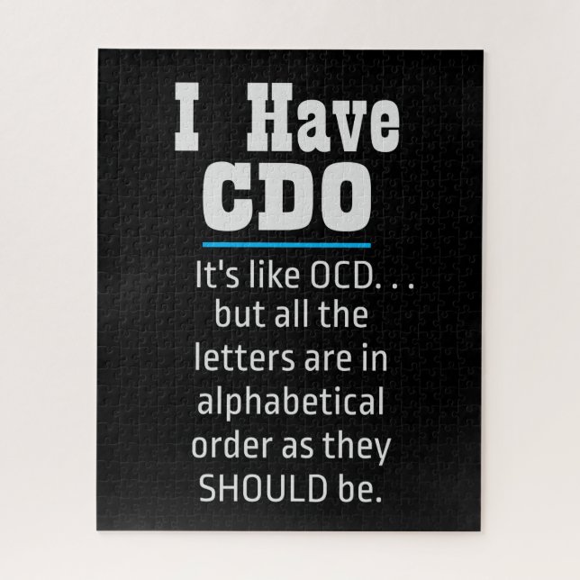 Quebra-cabeça I have CDO black Funny OCD Humor (Vertical)
