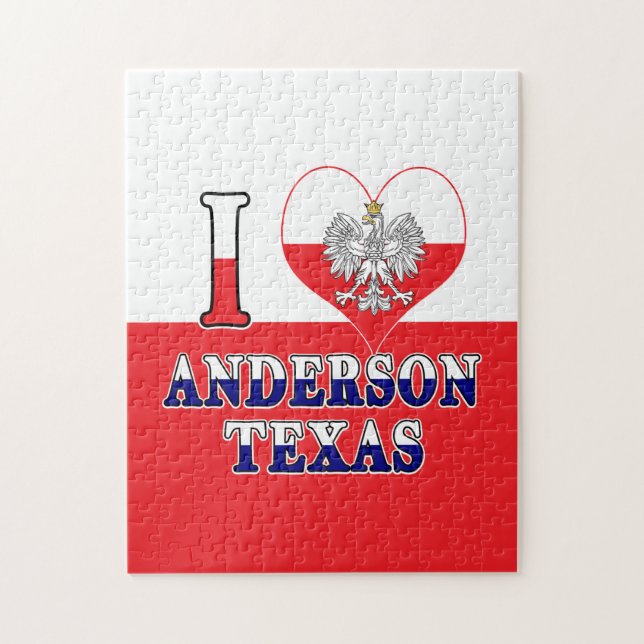 Quebra-cabeça I Heart Love Anderson Texas (Vertical)