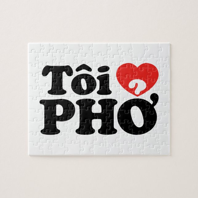 Quebra-cabeça I Heart (Love) Pho (Tôi9PHỞ) Língua vietnamita (Horizontal)