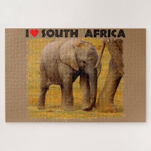Quebra-cabeça I Heart South Africa Elephant