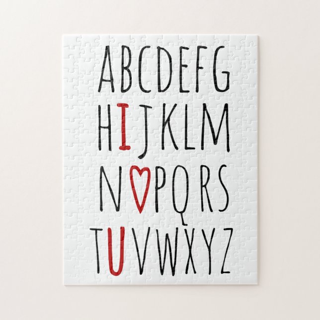 Quebra-cabeça I Love (Heart) You Alphabet (Vertical)