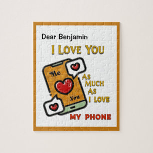 Quebra-cabeça I Love You Funny Humor Phone