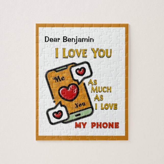Quebra-cabeça I Love You Funny Humor Phone  (Vertical)