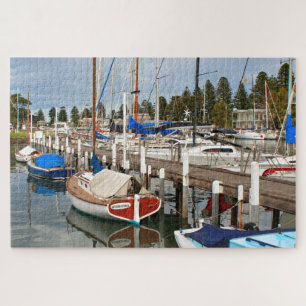 Quebra-cabeça Iates na marina, Port Fairy, Vitória, Austrália