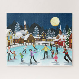 Quebra-cabeça Ice Skating by Moonlight Quebra-cabeça, 16" x 20",