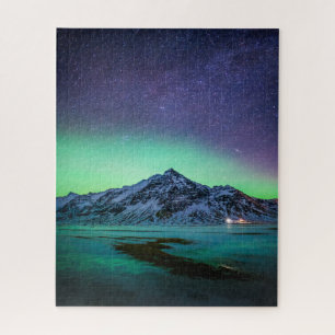 Quebra-cabeça Ice & Snow Aurora Borealis Milky Way Iceland