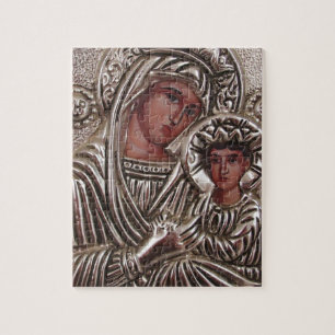 Quebra-cabeça Ícone da mãe e da criança, Madonna e Jesus na