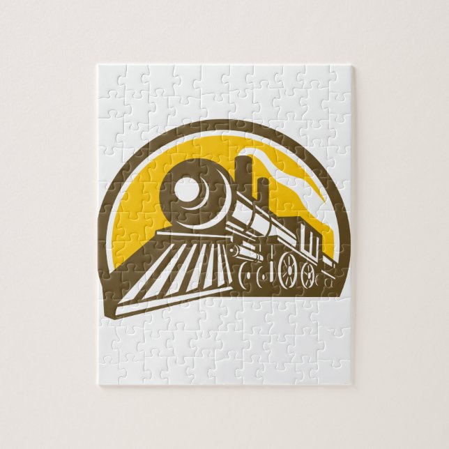 Quebra-cabeça Ícone do trem da locomotiva de vapor (Vertical)