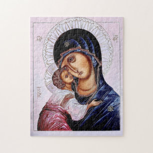 Quebra-cabeça Ícone Ortodoxo da Teótoco e do Menino Cristo     