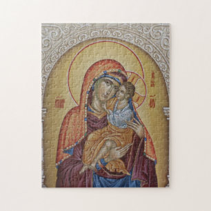 Quebra-cabeça Ícone Ortodoxo Oriental do Cristo Theotokos