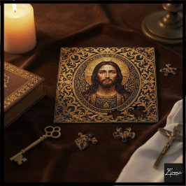 Quebra-cabeça Ícone Sagrado Dourado - Jesus