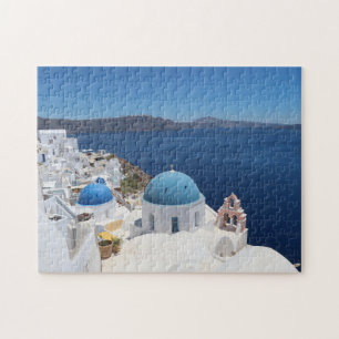 Quebra-cabeça Igreja da Cúpula Azul em Santorini