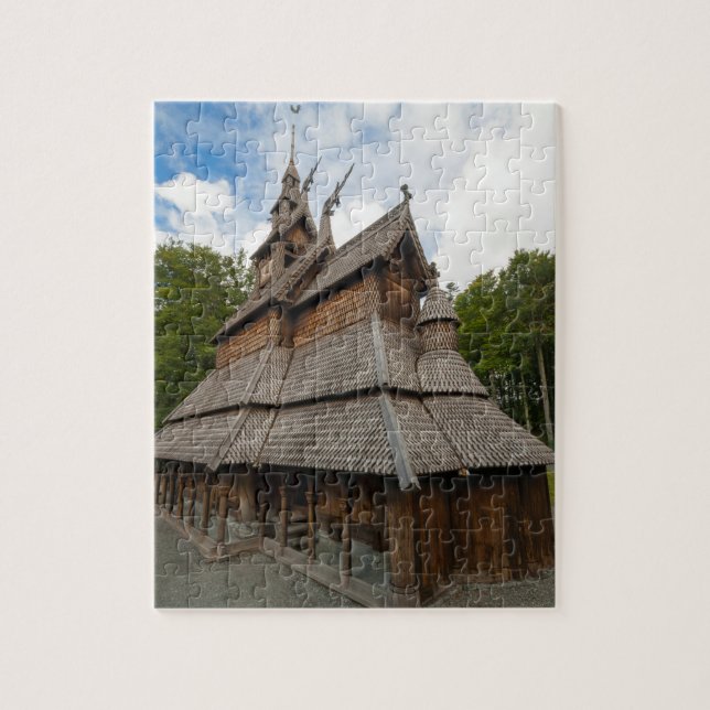 Quebra-cabeça Igreja do Stave de Fantoft em Bergen, Noruega (Vertical)