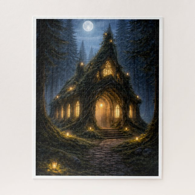 Quebra-cabeça Igreja Floresta Encantada Puzzle - Bosque ao Luar (Vertical)