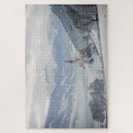 Quebra-cabeça Igreja na neve em Zillertal no inverno