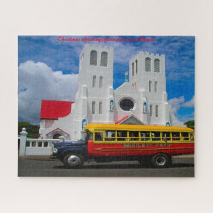 Quebra-cabeça Igreja Religiosa Samoa.Saudação de Natal