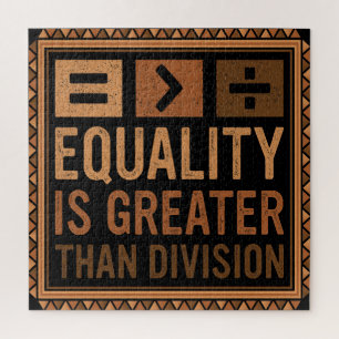 Quebra-cabeça Igualdade É Maior Que Divisão Matemática Negra His