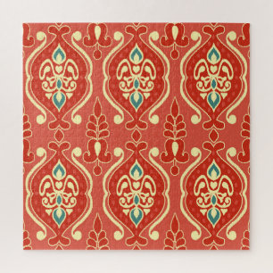 Quebra-cabeça Ikat artesanal: Tecido de Boho Étnico