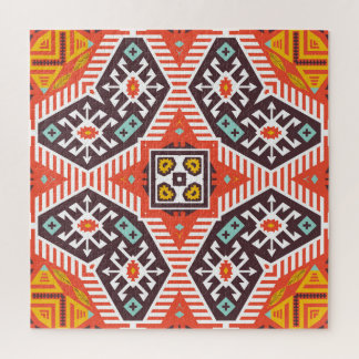 Quebra-cabeça Ikat Aztec: Textura em striping étnico