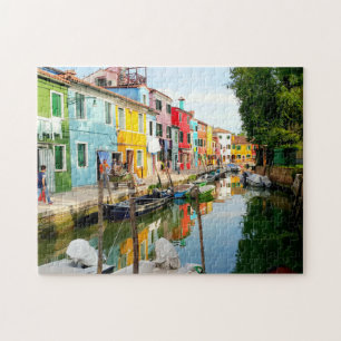 Quebra-cabeça Ilha Burano perto de Veneza, Casas Arco-Íris na I