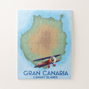 Quebra-cabeça Ilha canária Gran Canaria, arte poster de viagens