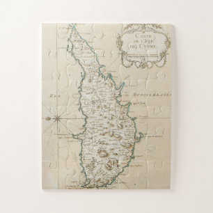 Quebra-cabeça Ilha de Chipre Mapa mediterrânico antigo e antigo