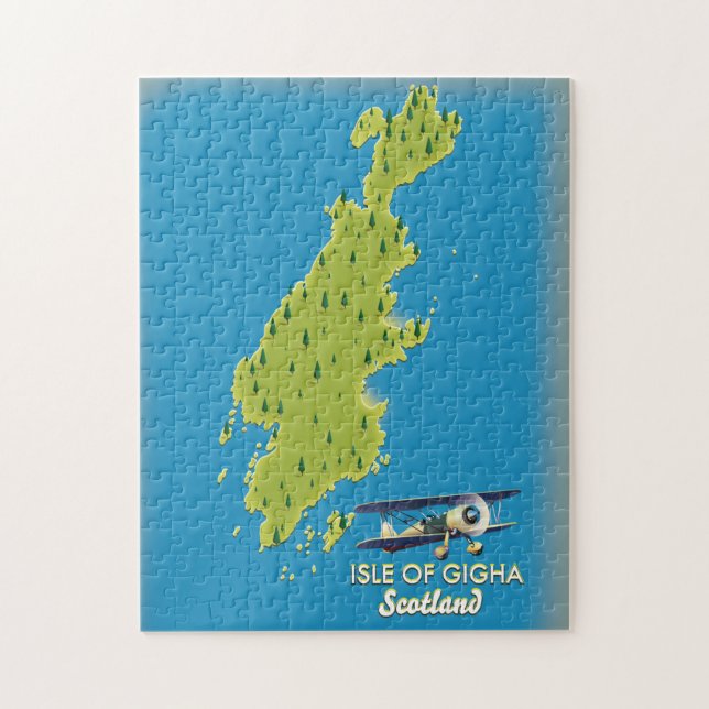 Quebra-cabeça Ilha de Gigha mapa da Escócia (Vertical)